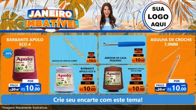 Modelo de TV para TV Horizontal com o tema Janeiro Imbatível para Armarinho e Aviamentos