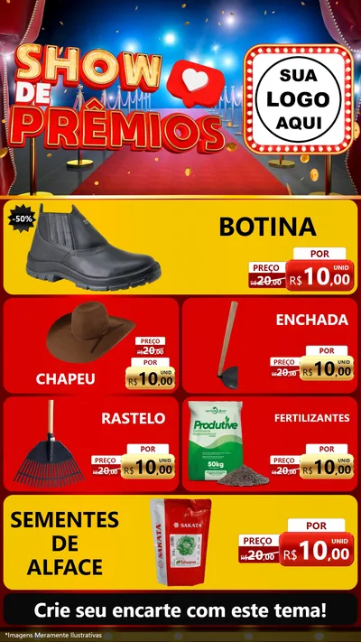 Modelo de TV para TV Vertical com o tema Show de Prêmios para Agropecuária