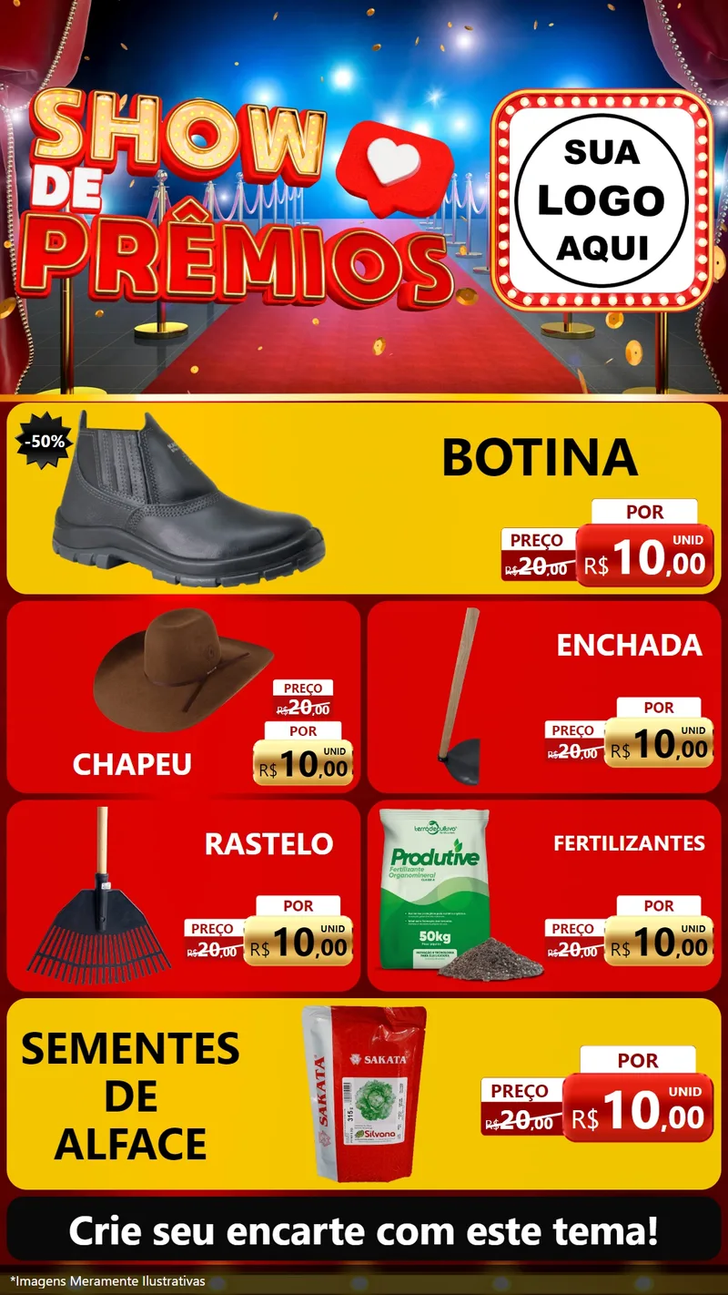 Modelo de TV para TV Vertical com o tema Show de Prêmios para Agropecuária