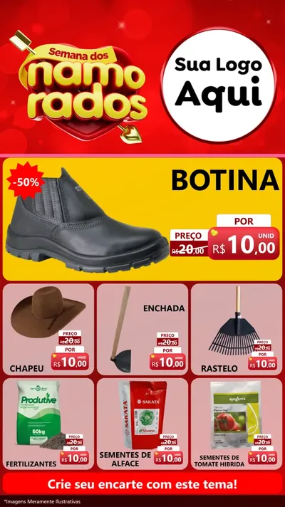 Modelo de Rede Social para Stories com o tema Semana dos namorados para Agropecuária