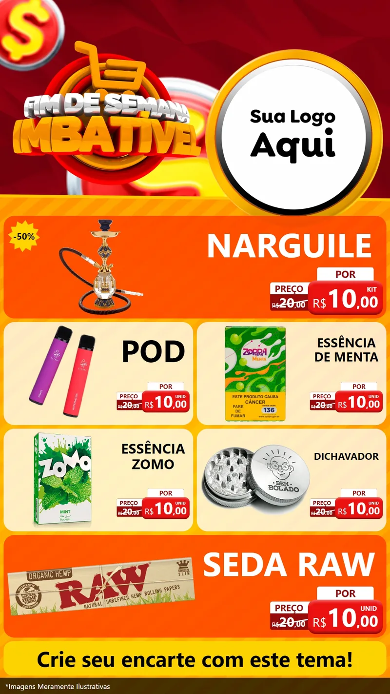 Modelo de TV para TV Vertical com o tema Fim de Semana Imbatível para Tabacaria