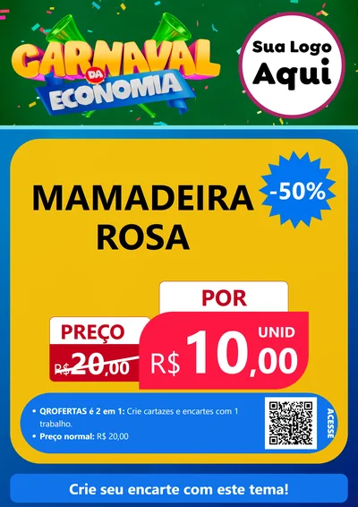 Modelo de Cartaz para Cartaz A4 Vertical com o tema Carnaval da Economia para Bebês