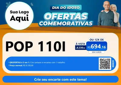 Modelo de Cartaz para Cartaz A4 Horizontal com o tema Dia do Idoso