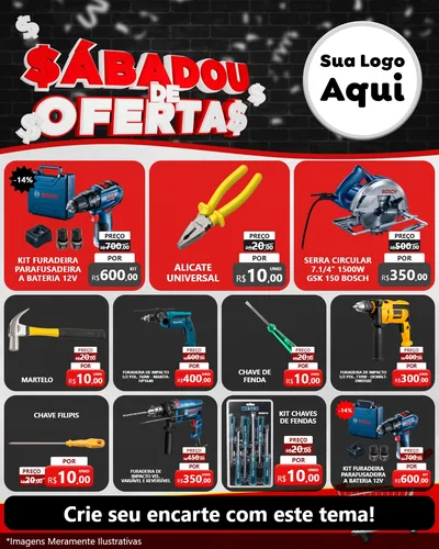Modelo de Rede Social para Feed Instagram com o tema Sabadou de Ofertas para Maquinas e Ferramentas