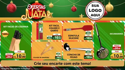 Modelo de TV para TV Horizontal com o tema Ofertas de Natal para Utilidades Domésticas