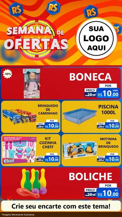 Modelo de TV para TV Vertical com o tema Semana de Ofertas para Brinquedos