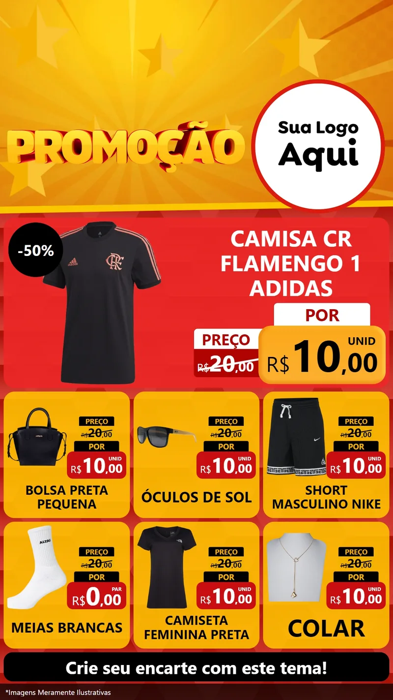 Modelo de Rede Social para Stories com o tema Promoção para Roupas e acessórios