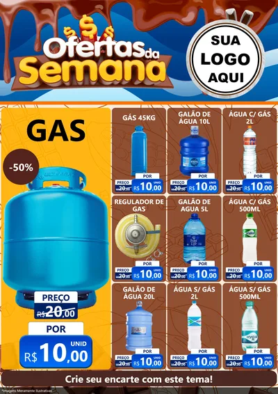 Modelo de Encarte para Encarte A4 Vertical com o tema Ofertas da Semana - Páscoa para Água e gás
