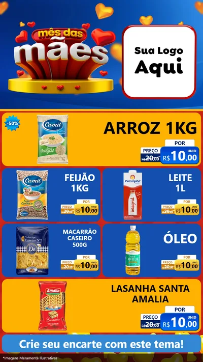 Modelo de TV para TV Vertical com o tema Mês das Mães para Supermercado