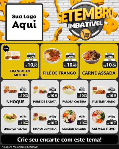 Modelo de Rede Social para Feed Instagram com o tema Setembro Imbatível para Restaurante
