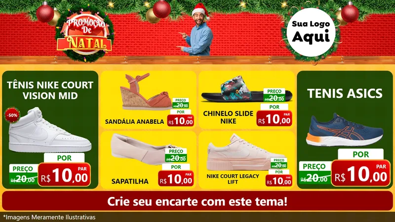 Modelo de TV para TV Horizontal com o tema Promoção de Natal para Calçados