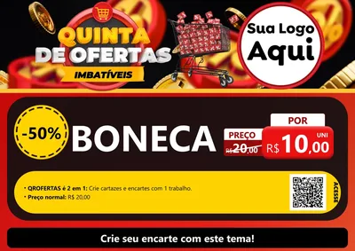 Modelo de Cartaz para Cartaz A4 Horizontal com o tema Quinta de Ofertas Imbatíveis para Brinquedos