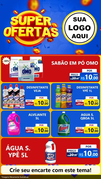 Modelo de TV para TV Vertical com o tema Super Ofertas para Produtos de Limpeza