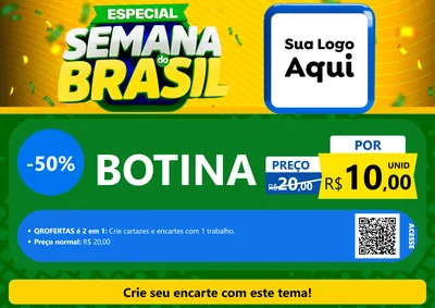 Modelo de Cartaz para Cartaz A4 Horizontal com o tema Especial Semana do Brasil para Agropecuária