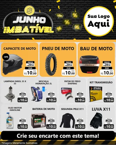 Modelo de Rede Social para Feed Instagram com o tema Junho Imbatível para Moto peças