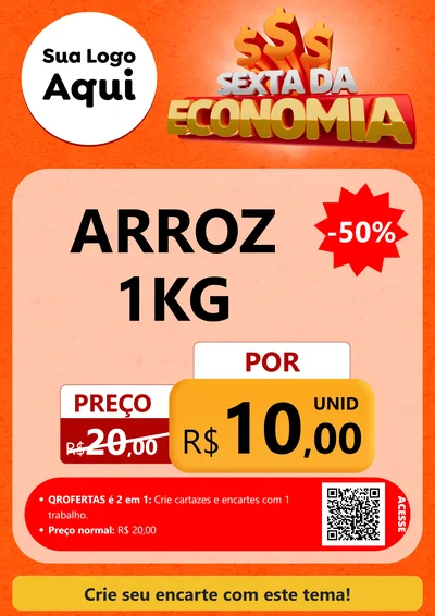 Modelo de Cartaz para Cartaz A4 Vertical com o tema Sexta da Economia para Supermercado