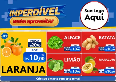 Modelo de Encarte para Encarte A4 Horizontal com o tema Imperdível para Hortifrúti