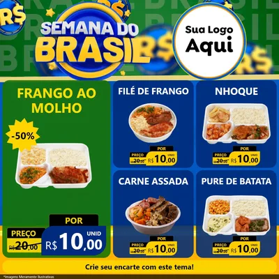 Modelo de Rede Social para Feed Facebook com o tema Semana Do Brasil para Restaurante