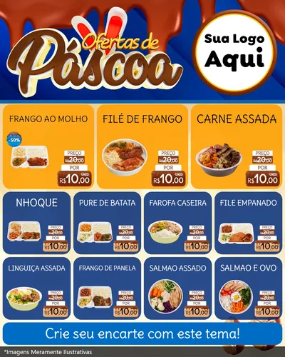 Modelo de Rede Social para Feed Instagram com o tema Ofertas de Páscoa para Restaurante