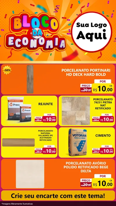 Modelo de TV para TV Vertical com o tema Bloco da Economia para Pisos e revestimentos