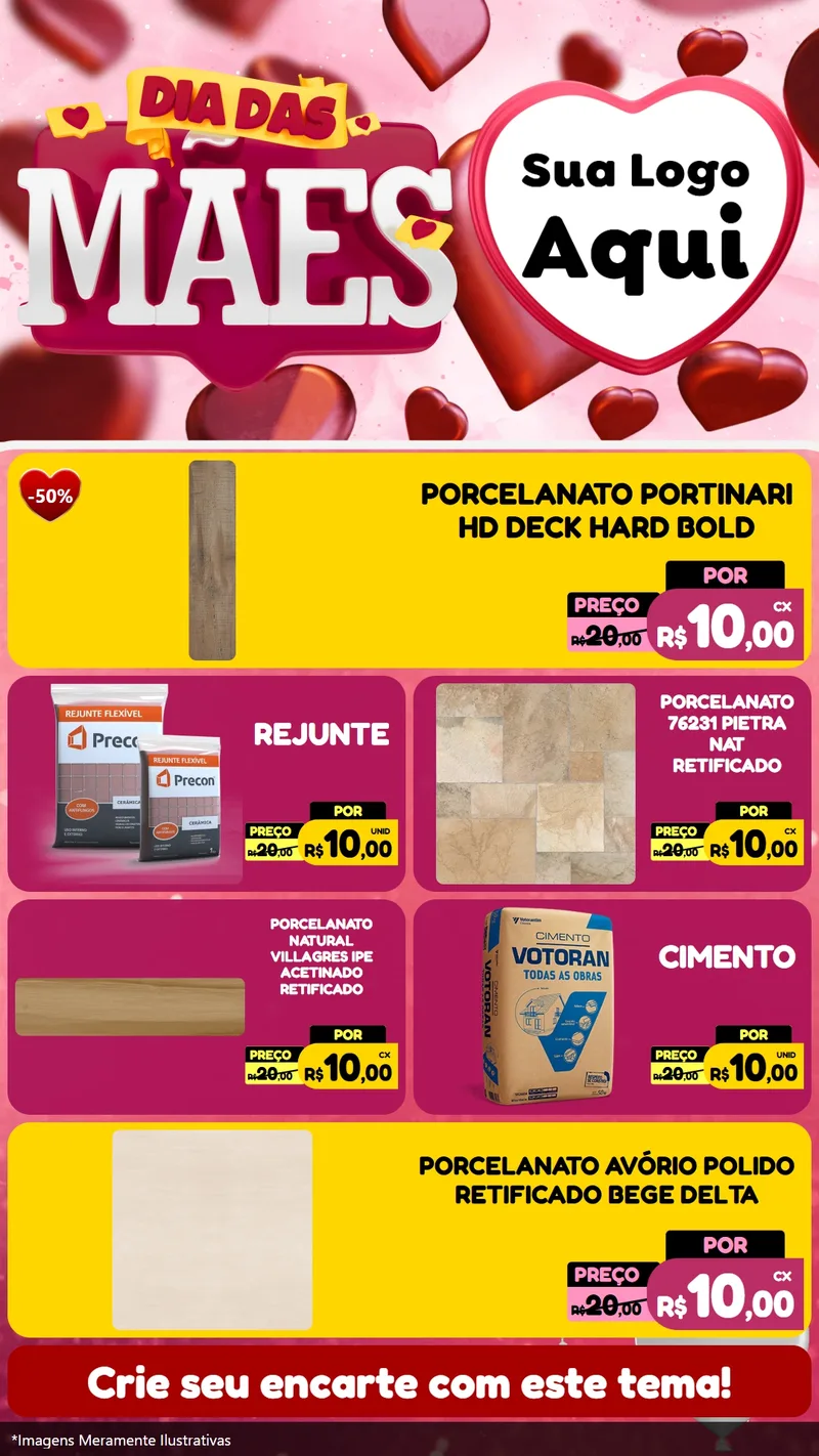 Modelo de TV para TV Vertical com o tema Dia Das Mães para Pisos e revestimentos