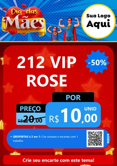 Modelo de Cartaz para Cartaz A4 Vertical com o tema Dia das Mães para Perfumes