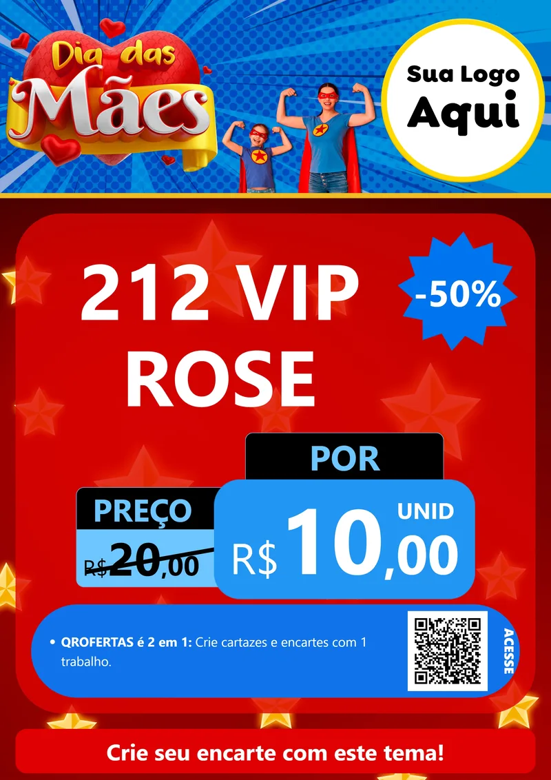Modelo de Cartaz para Cartaz A4 Vertical com o tema Dia das Mães para Perfumes