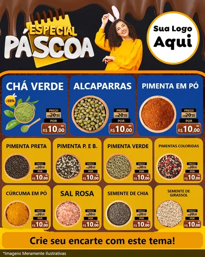 Modelo de Rede Social para Feed Instagram com o tema Especial Páscoa para Produtos Naturais