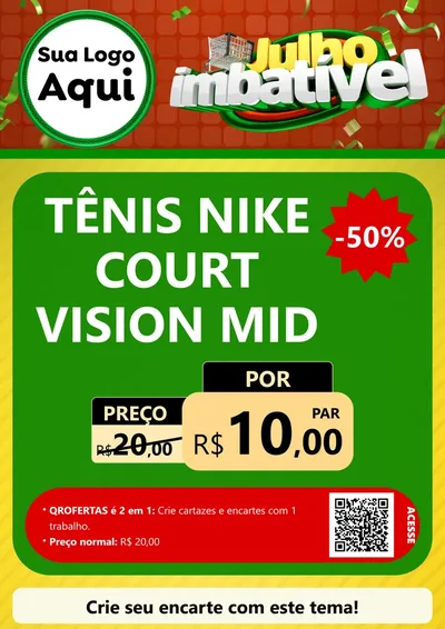 Modelo de Cartaz para Cartaz A4 Vertical com o tema Julho Imbatível para Calçados