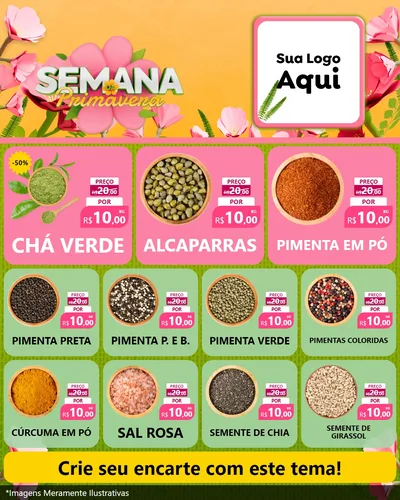 Modelo de Rede Social para Feed Instagram com o tema Semana da Primavera para Produtos Naturais