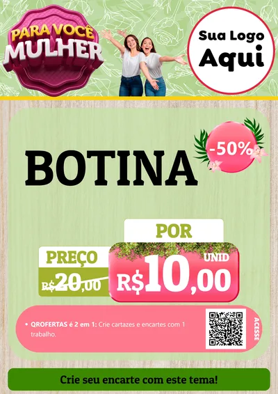 Modelo de Cartaz para Cartaz A4 Vertical com o tema Para Você Mulher para Agropecuária