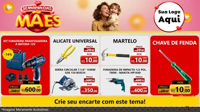 Modelo de TV para TV Horizontal com o tema Semana das Mães para Maquinas e Ferramentas