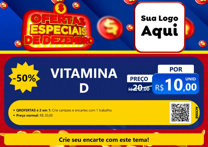 Modelo de Cartaz para Cartaz A4 Horizontal com o tema Ofertas Especiais de Dezembro para Farmácia