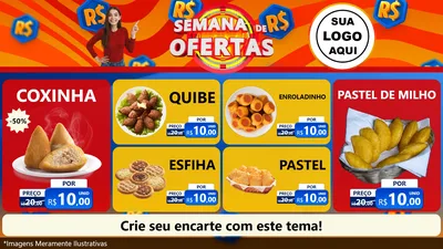 Modelo de TV para TV Horizontal com o tema Semana de Ofertas para Salgadaria