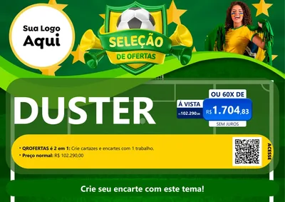 Modelo de Cartaz para Cartaz A4 Horizontal com o tema Seleção de Ofertas - Copa para Concessionaria de Carros