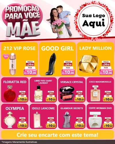 Modelo de Rede Social para Feed Instagram com o tema Promoção Para Você Mãe para Perfumes