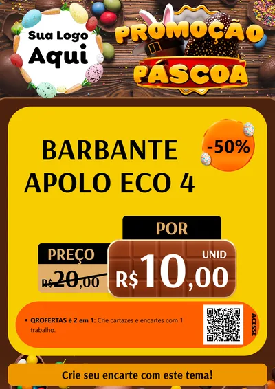 Modelo de Cartaz para Cartaz A4 Vertical com o tema Promoção Páscoa para Armarinho e Aviamentos