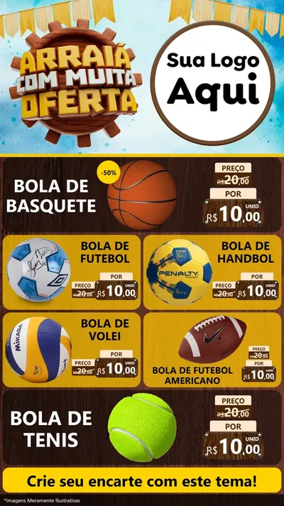 Modelo de TV para TV Vertical com o tema Ofertas de São João - Junina para Artigos Esportivos