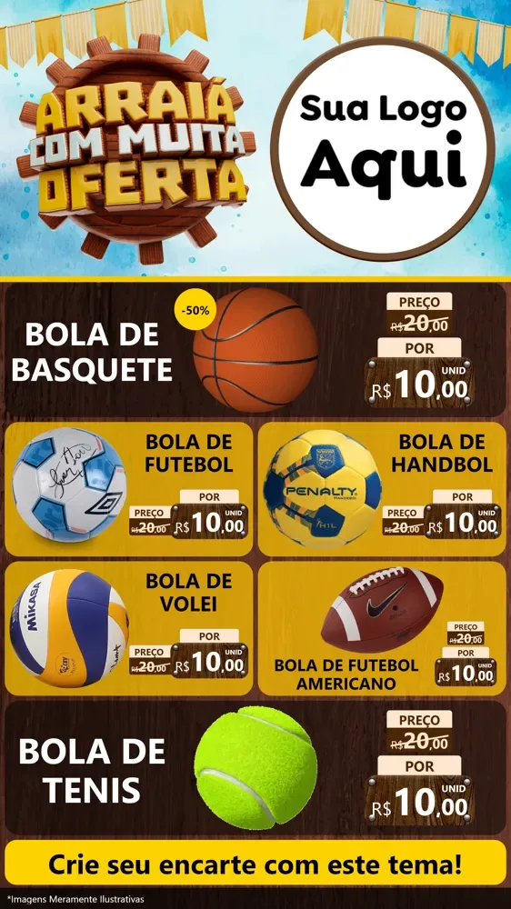 Modelo de TV para TV Vertical com o tema Ofertas de São João - Junina para Artigos Esportivos