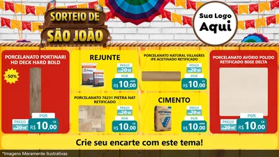 Modelo de TV para TV Horizontal com o tema Sorteio de São João para Pisos e revestimentos