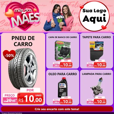 Modelo de Rede Social para Feed Facebook com o tema Mês Das Mães para Auto peças
