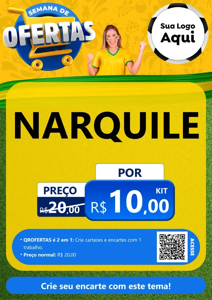 Modelo de Cartaz para Cartaz A4 Vertical com o tema Semana de Ofertas - Copa para Tabacaria