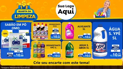 Modelo de TV para TV Horizontal com o tema Quarta da Limpeza para Produtos de Limpeza