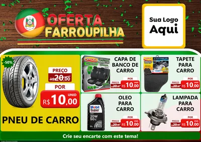 Modelo de Encarte para Encarte A4 Horizontal com o tema Oferta Farroupilha para Auto peças