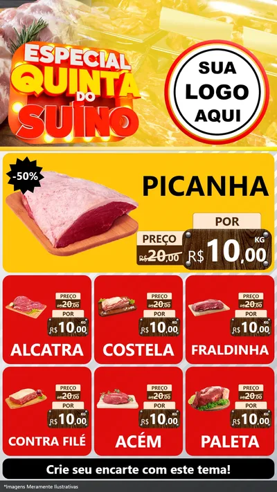 Modelo de Rede Social para Stories com o tema Especial Quinta do Suíno para Açougue