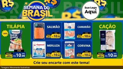 Modelo de TV para TV Horizontal com o tema Semana Do Brasil para Peixaria