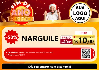 Modelo de Cartaz para Cartaz A4 Horizontal com o tema Fim de Ano Premiado para Tabacaria