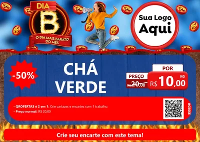 Modelo de Cartaz para Cartaz A4 Horizontal com o tema Dia B - O Dia Mais Barato Do Mês para Produtos Naturais