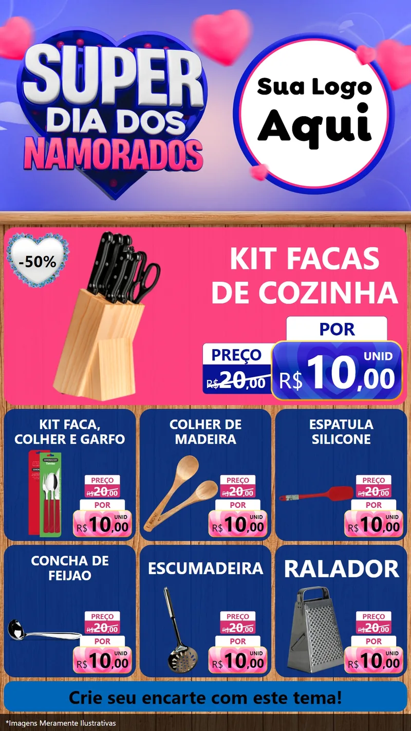Modelo de Rede Social para Stories com o tema Super Dia dos Namorados para Utilidades Domésticas