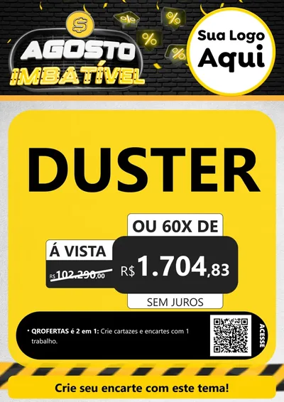 Modelo de Cartaz para Cartaz A4 Vertical com o tema Agosto Imbatível para Concessionaria de Carros